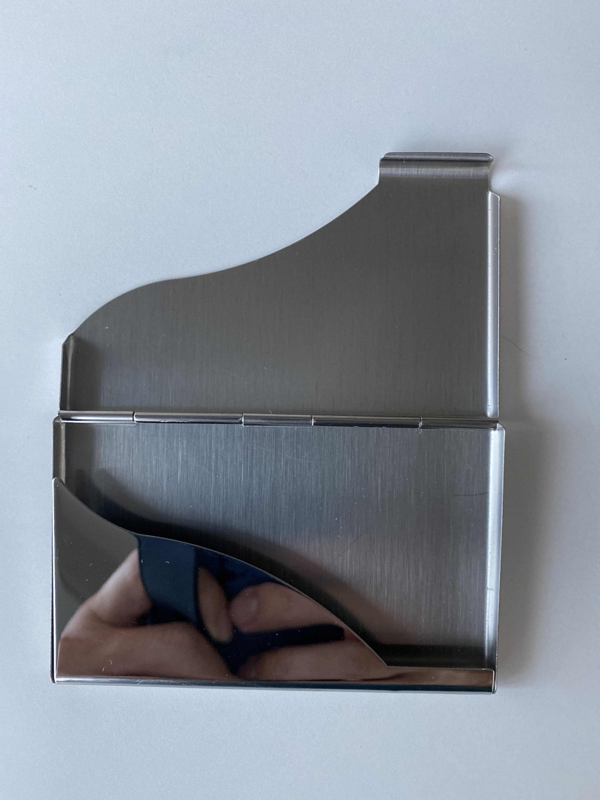 Mirror Surface Half Open Cover Stainless Steel Business Card Case
