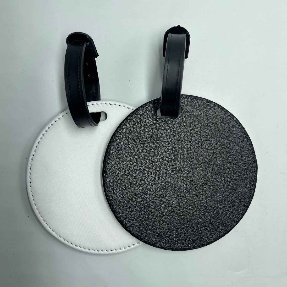 Personalizable Travel ID Tag Round Shape PU Leather Luggage For Travel Business Trip