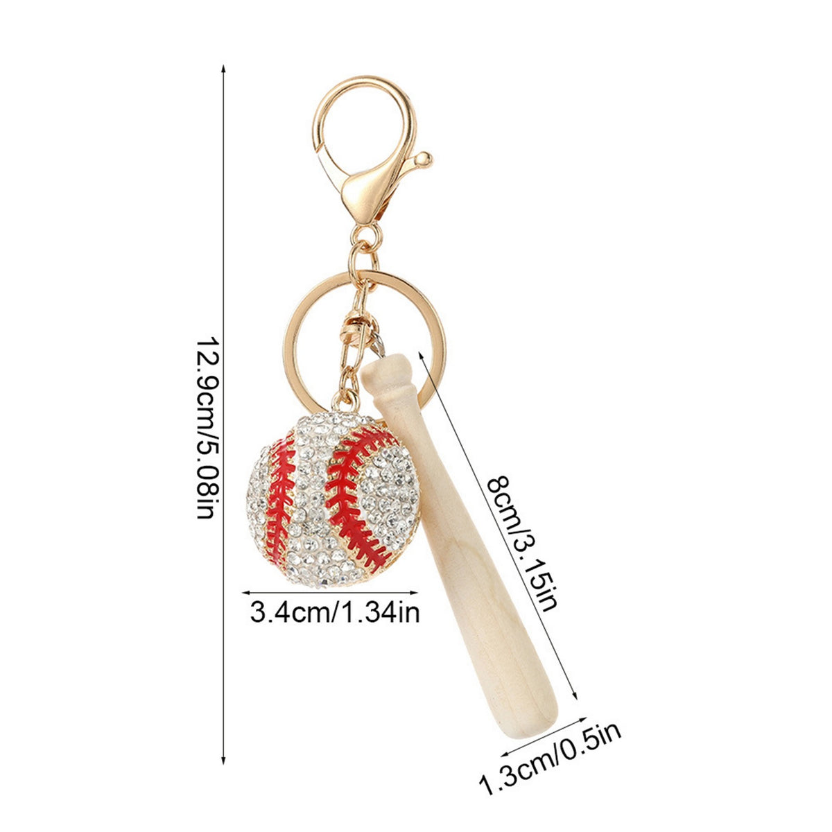 Mini Cute Bling Baseball Keychain Baseball Bag Charms