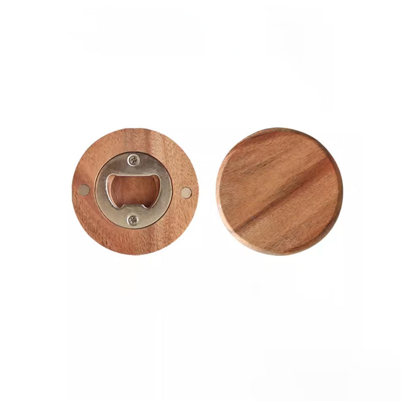 Magnetic Solid Wood Bottle Opener 2.5*2.5"