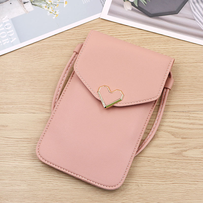Touch Screen PU Leather Purse Bag Small Crossbody Bag Mini Messenger Bag Single Shoulder Handbag
