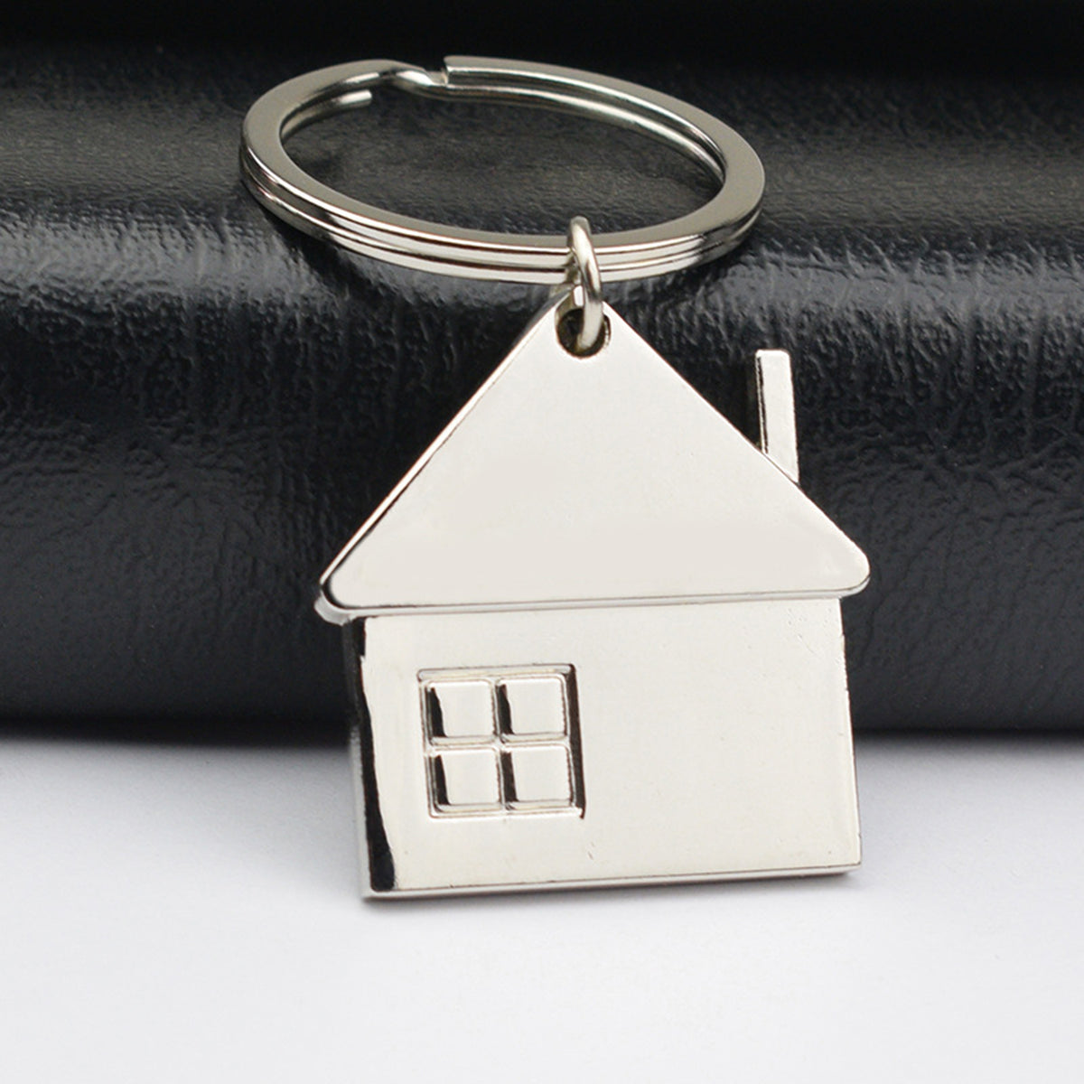House Shaped Metal Keychain
