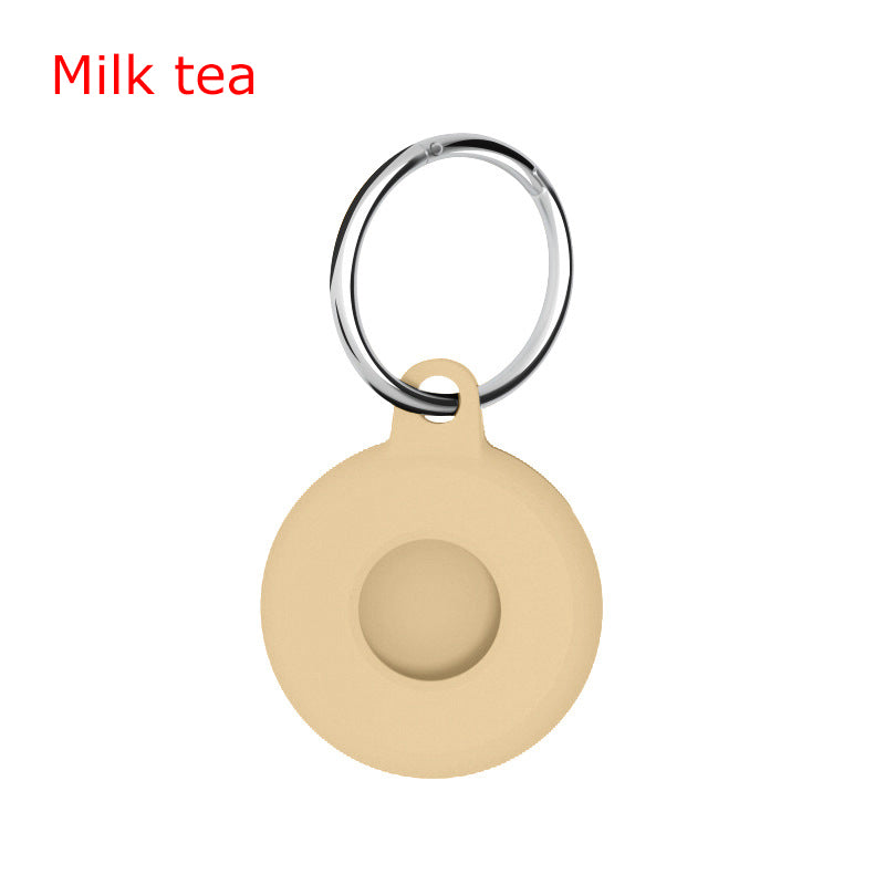 Circular Silicone Key Tag Tracker Cover Access Card Sleeve Anti-Lost Protector Holder W/ Key Ring