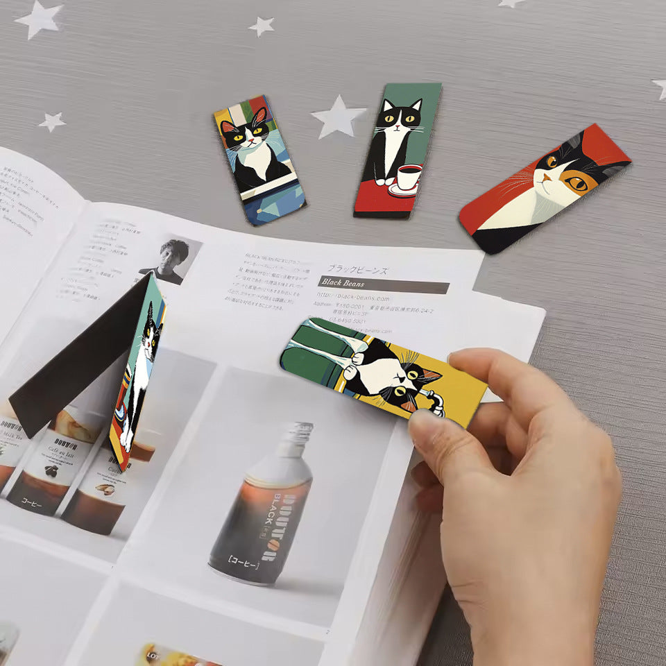 Cute Cat Magnetic Bookmark Book Marker Clip Magnet Page Clip