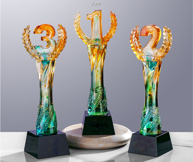 Resin Trophies w/A Black Crystal Base