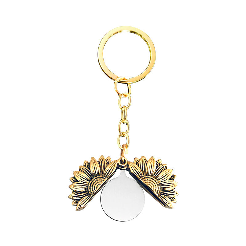 Custom Metal Sunflower Keychain