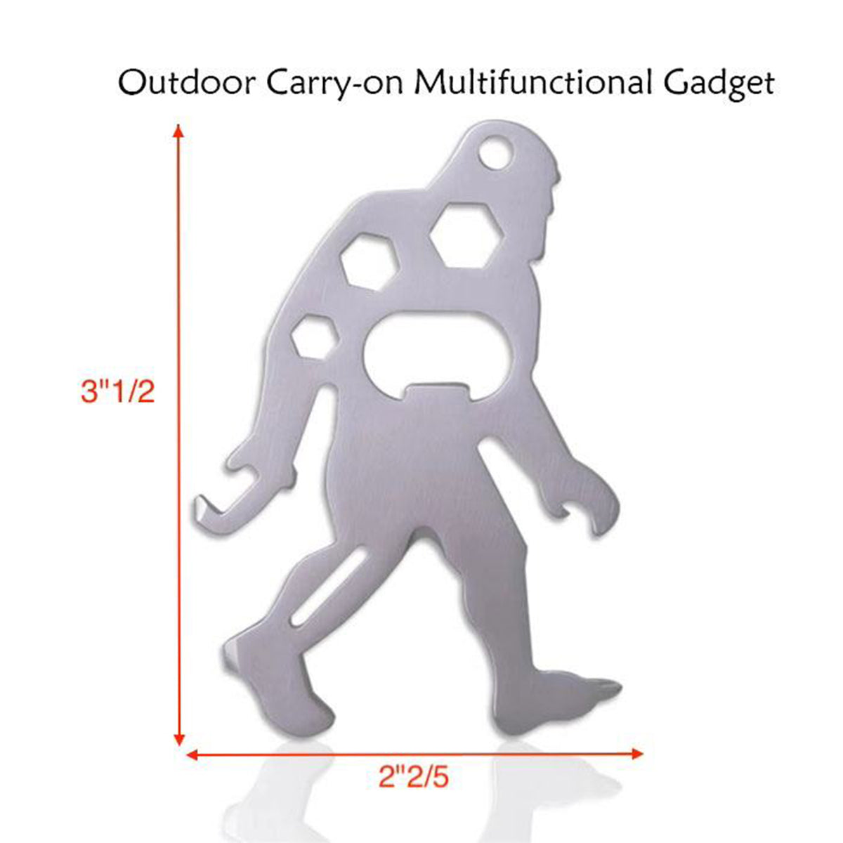9" 1 Stainless Steel Primitive Man Shape Multitool Card