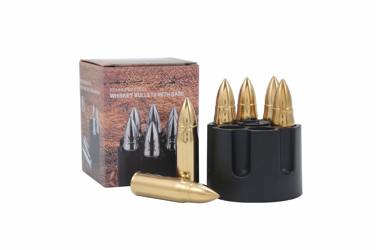 6 pcs Gold #14 Bullet Shape Stainless Steel Metal Ice Cube