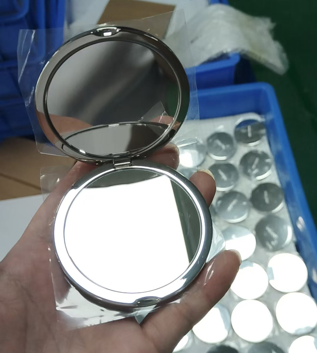 Portable Round Shape High Quality Compact Mirror Foldable Cosmetic Mirror