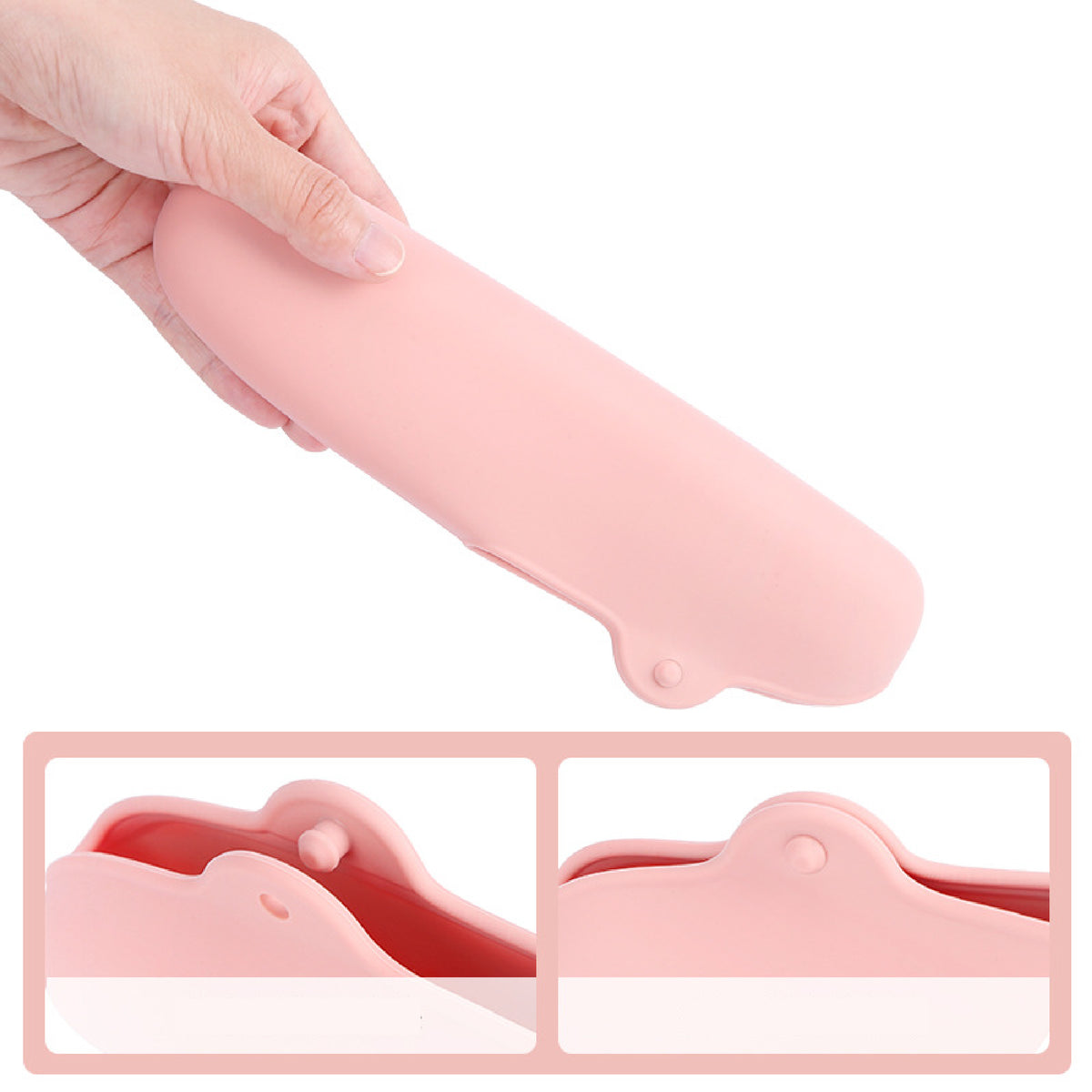 Portable Silicone Makeup Brush Bag Makeup Brush Holder for Travel Makeup Organizer Bag Cosmetic Bag