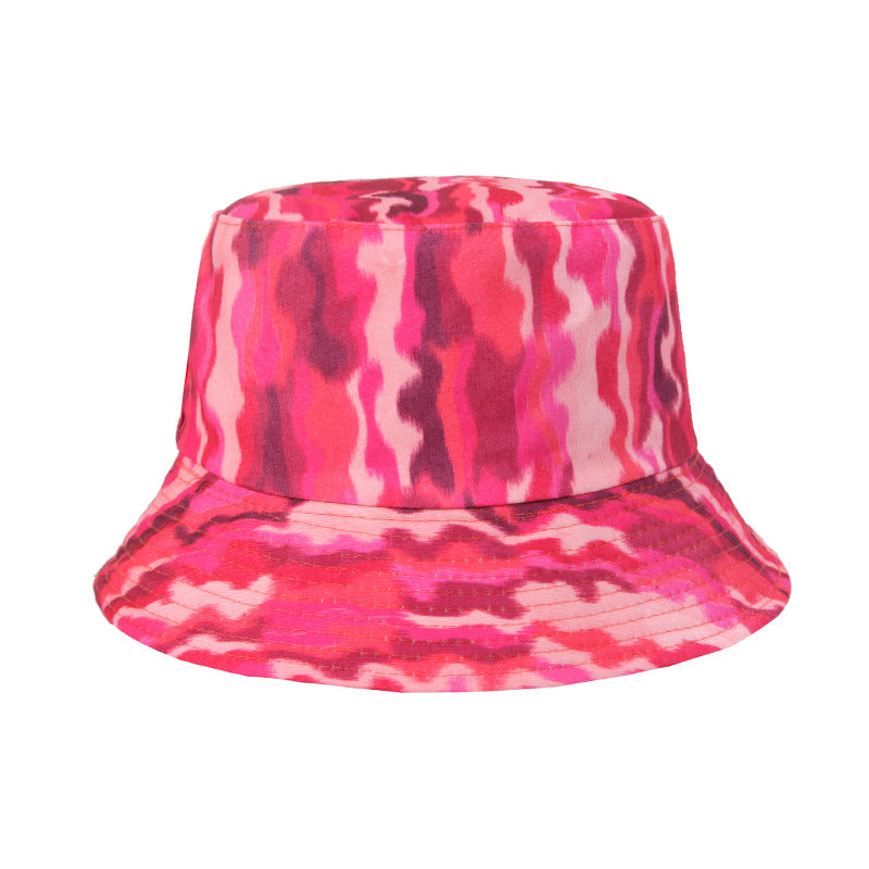 #45 Geometric Tie-dye Pattern Basin Cap Bucket Hat