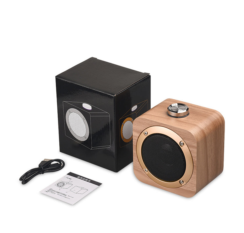 Portable Wood Knob Control TWS Wireless Speaker