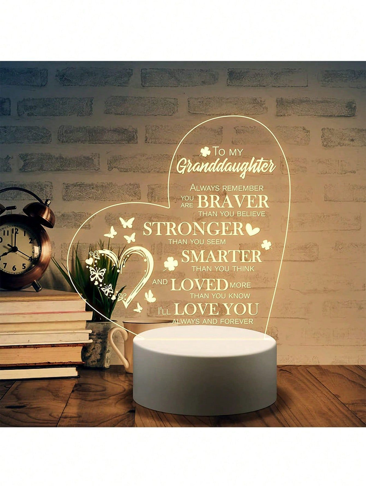 Custom Acrylic Transparent LED Night Light Light Up Plaque With Light Base