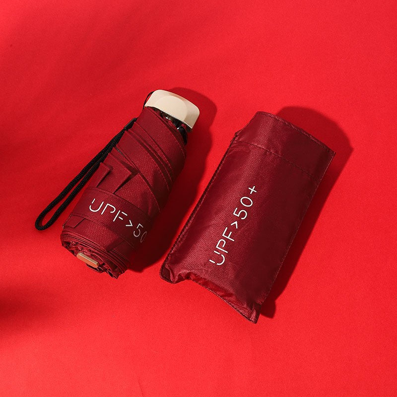 5 Fold Travel Lightweight Protable Pocket Mini Umbrella Manual Open 6 Panels Umbrella