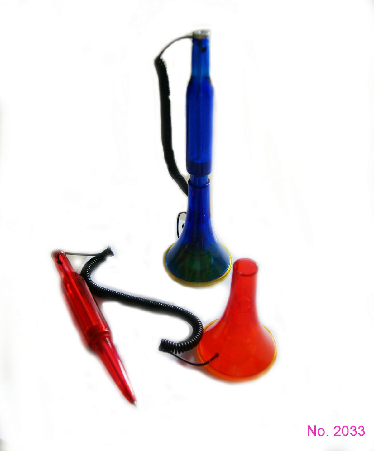 Beer Bottle Shaped Ballpoint Pen w/Coil Spring Attached To Base