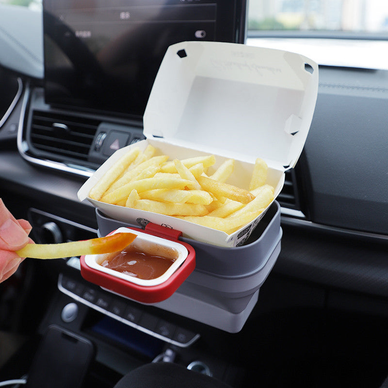 Sauce Holder and French Fries Holder Set for Car Mini Foldable Storage Basket Fry Box