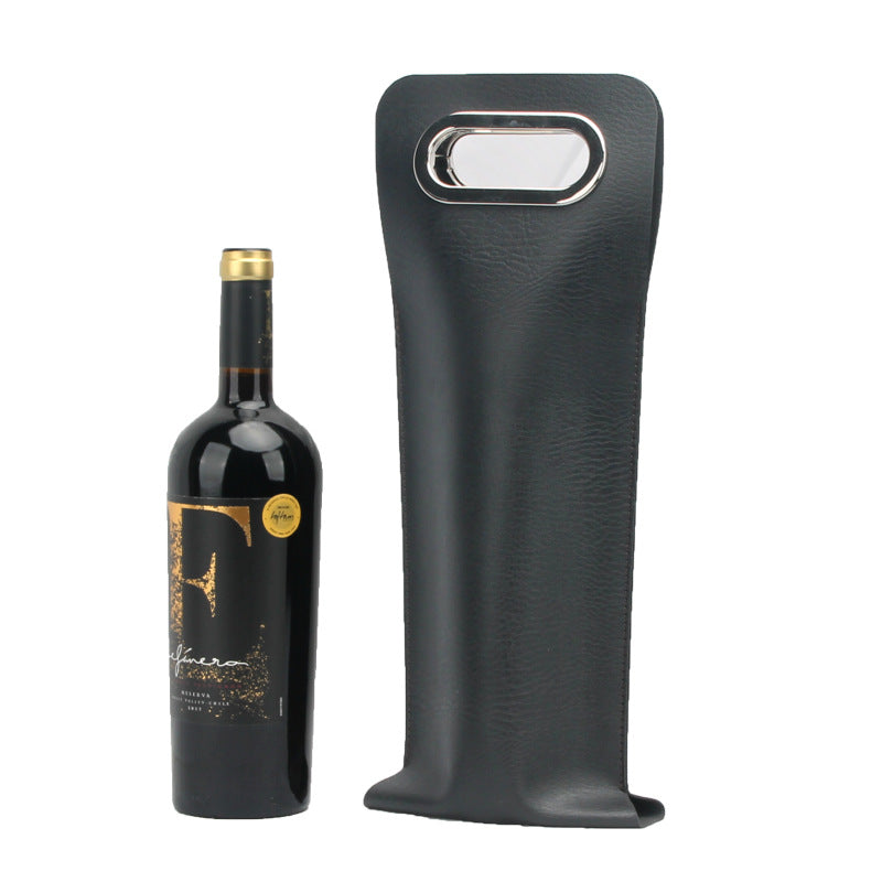 Portable Leather Wine Tote Bag