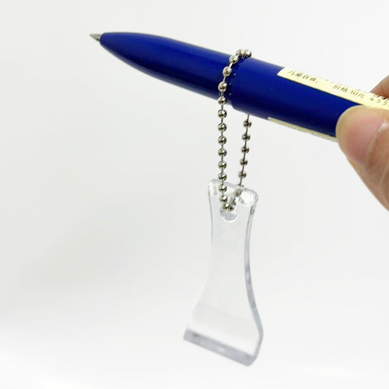 Clear Plastic Lottery Scratcher Keychain W/ Bead Chain
