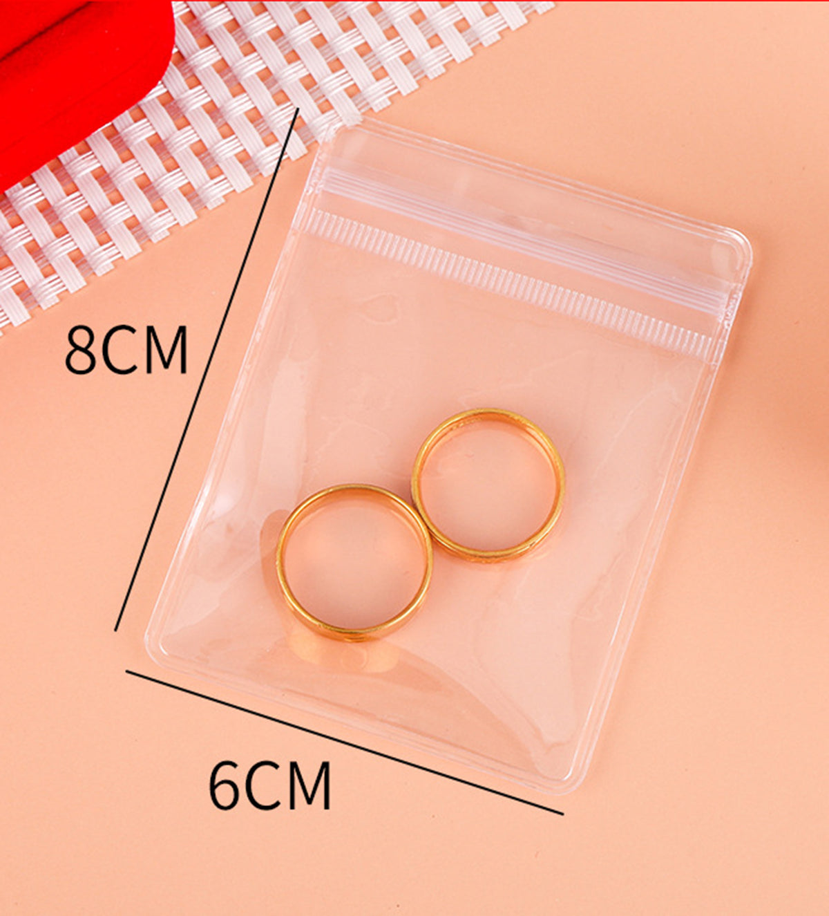 2.36 x 3.15" Clear PVC Transparent Zip Lock Jewelry Bag