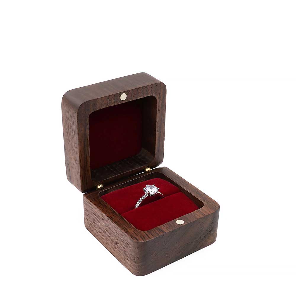 Rectangle Wooden Jewelry Ring Box