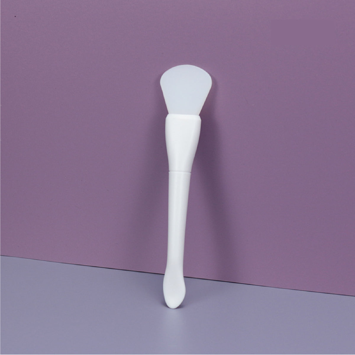 Plastic Handle Silicone Face Mask Fan-Shaped Brush with PVC Packing Soft Makeup Skin Care Tool