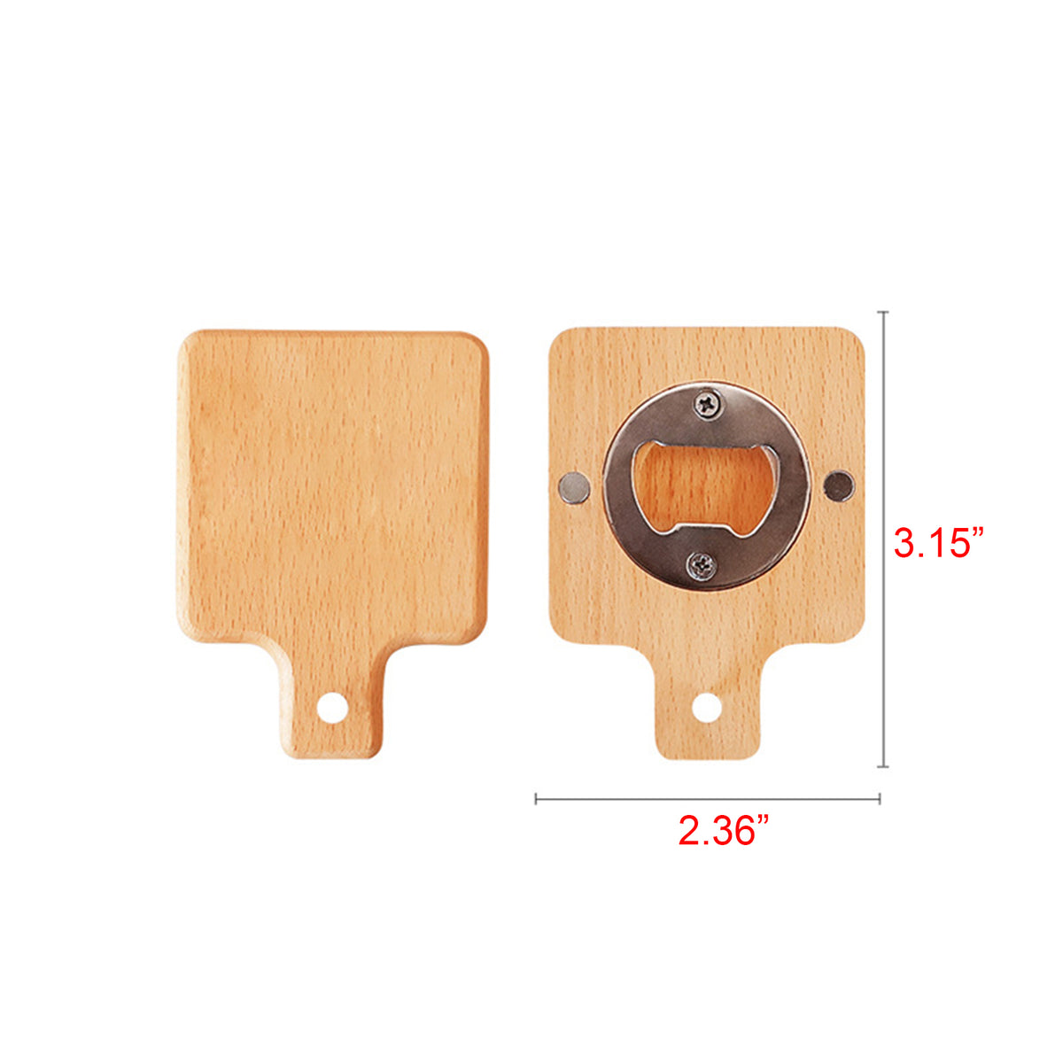 2" 1 Square Wood Bottle Opener