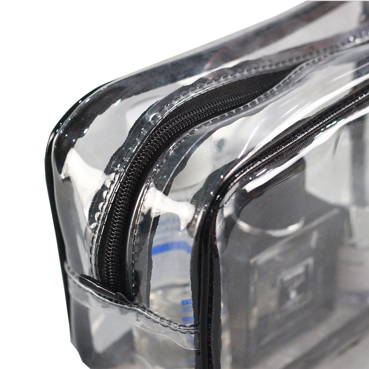 PVC Zippered Toiletry Makeup Bag Handle Bag