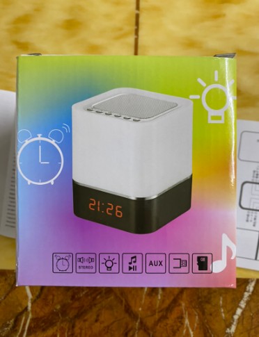 1200 mAh Colorful Touch Sensor Night Lamp Speaker LED Radio Alarm Clock Wireless Speaker
