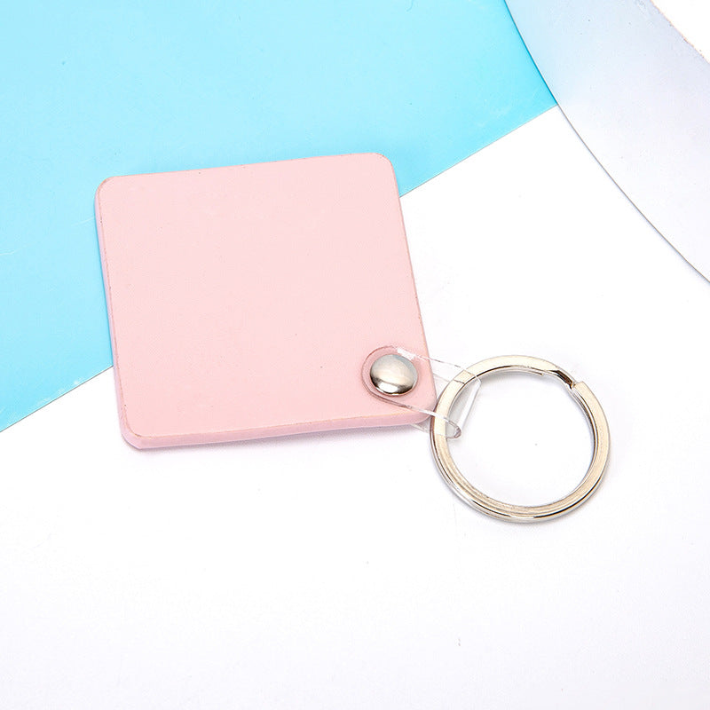 Square PU Leather Keychain for Car Home Key Ring Strap Holder Lanyard Universal Key Fob Keychain