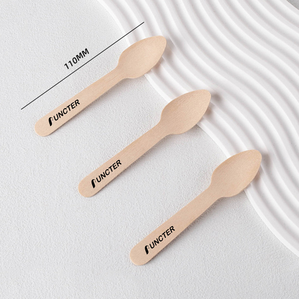 4.3" L Diposable Wooden Tasting Spoons for Camping Picnics Dinner Party Supplies