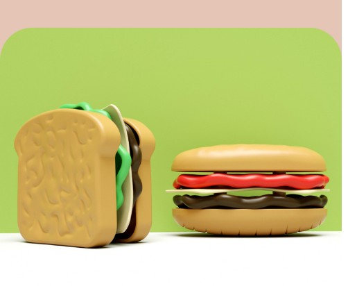 Plastic Pretend Play Fast Food Stacking Toy Set