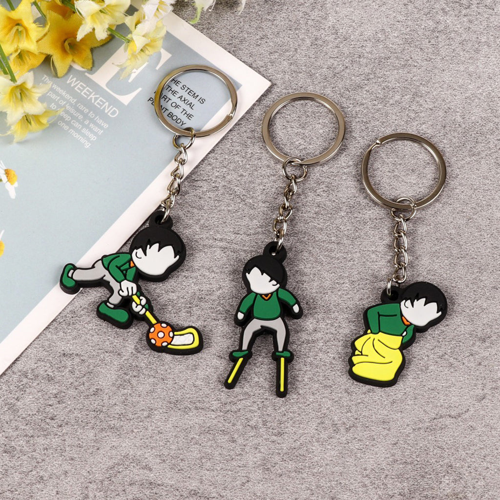 Custom 3D Raised Shaped Soft Touch PVC Keychain - Two Sides Printing