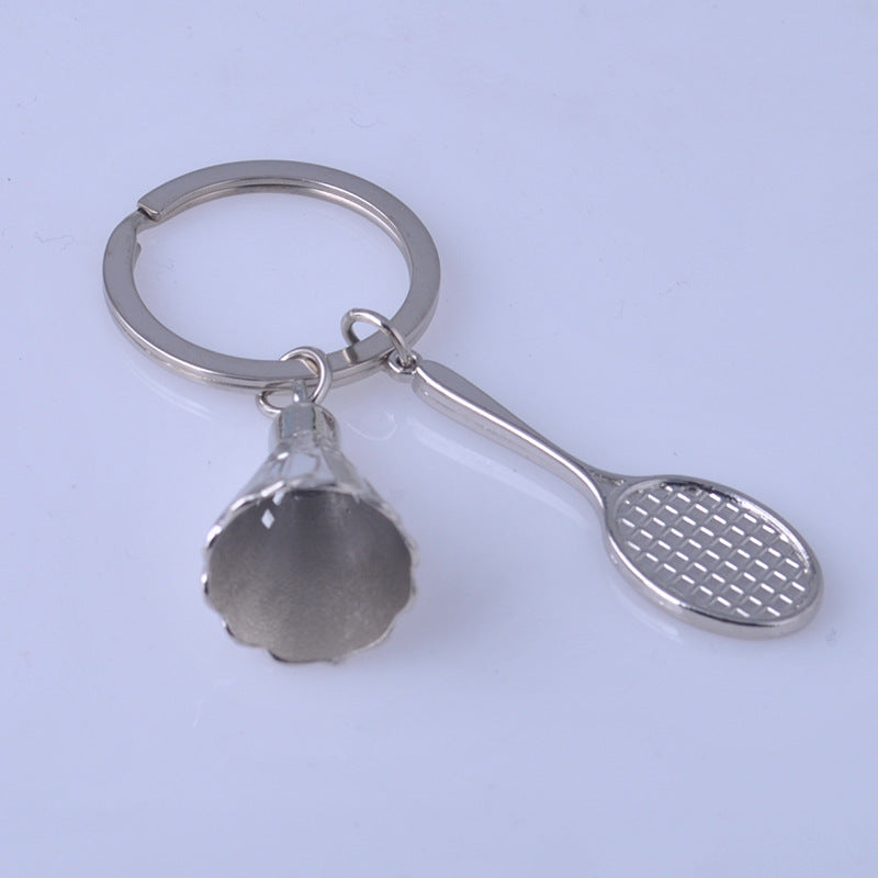 Badminton Shaped Key Chain