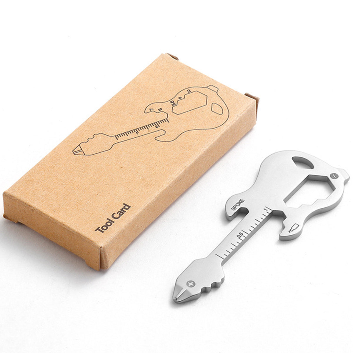 12" 1 Stainless Steel Guitar Shape Keychain Multitool