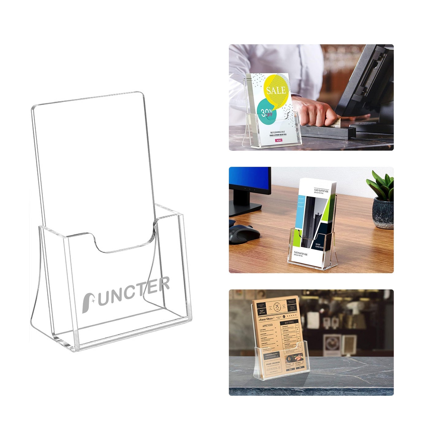 Acrylic Brochure Holder 7.5 X 4.5 X 3 Inch