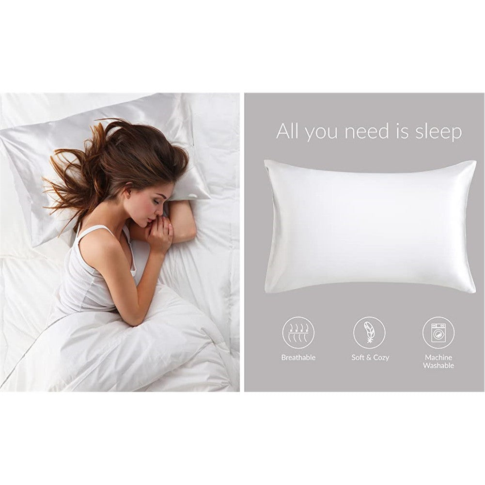 20 x 30 Inch Premium Square Satin Silk Throw Pillowcase - Envelope Closure