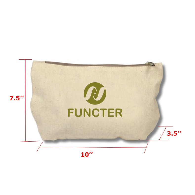 Custom Heavy-Duty 12 oz. Cotton Canvas Zipper Bags Cosmetic Bag Make Up Bags