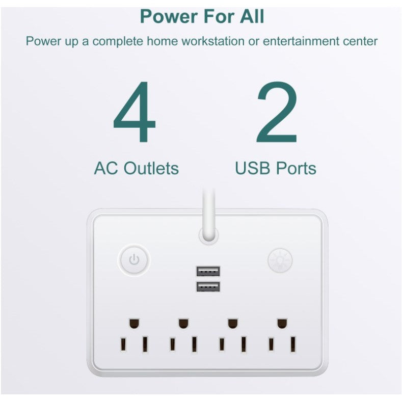 Surge Protector Power Strip w/USB Charging Ports w/Table Lamp w/Phone stand
