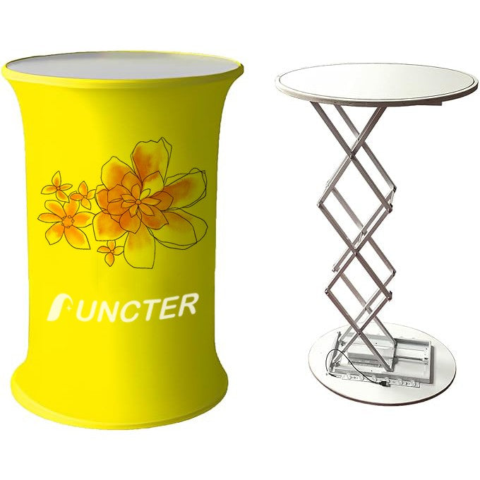 Round Collapsible Portable Trade show Podium Table Display Exhibition Counter Stand Booth Fair