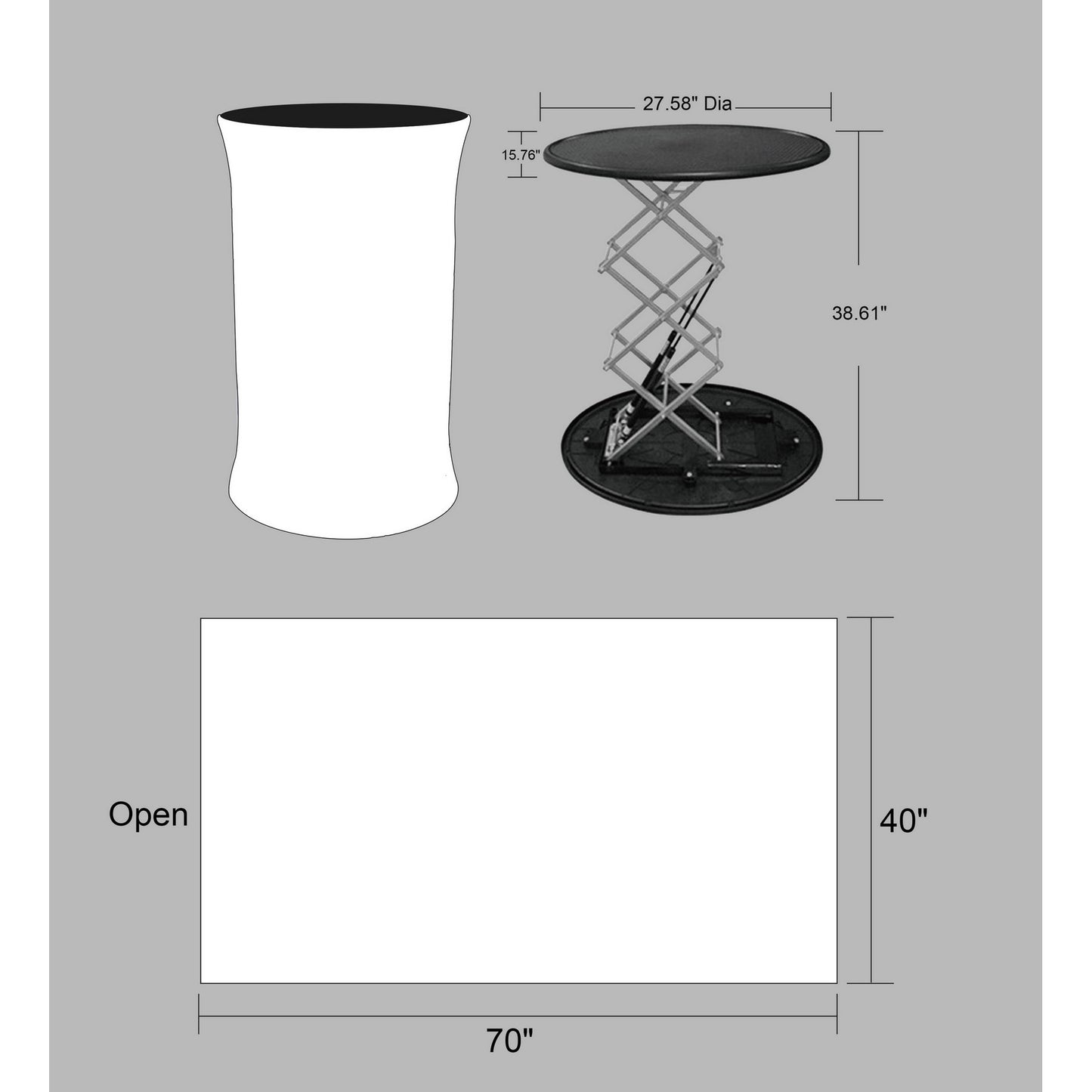 Oval Shape Collapsible Podium