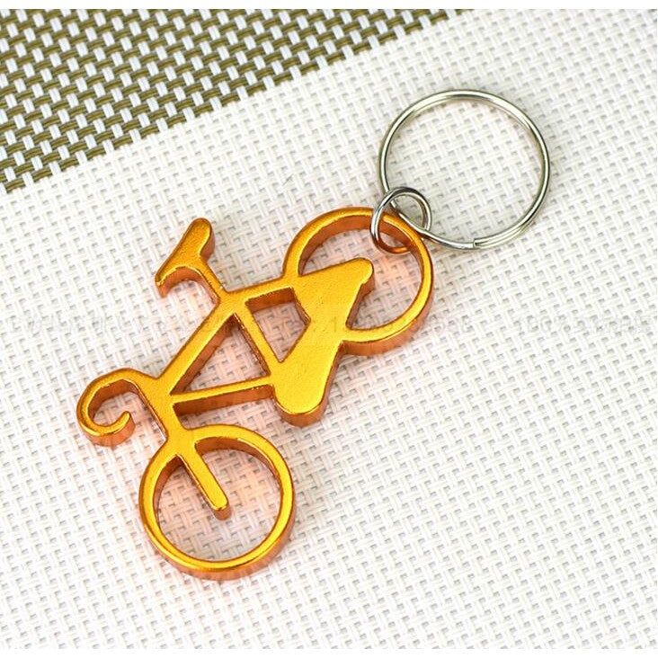 Bicycle Shaped Aluminum Bottle Opener Key Tag