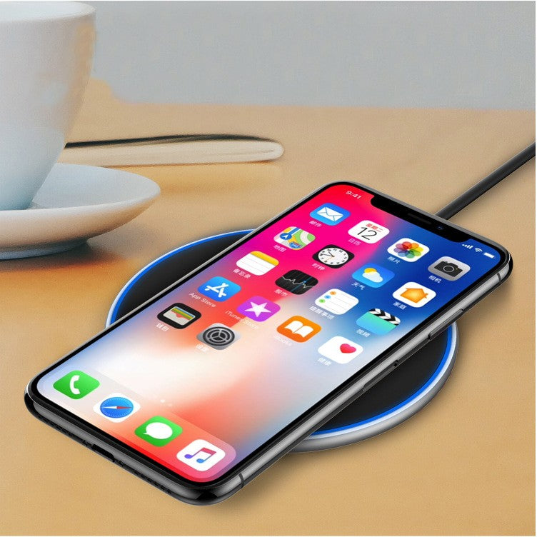 4'' Dia 10W Wireless Charger Thin Aluminum Fast Charging Pad (NO AC Adapter)