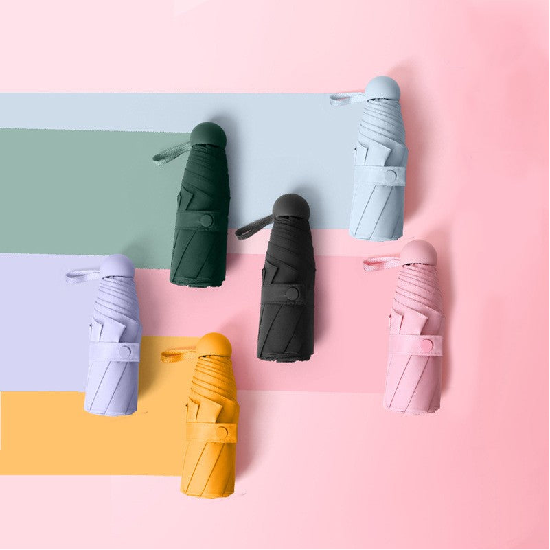 5 Fold Travel Lightweight Protable Pocket Mini Capsule Umbrella Manual Open 8 Panels Umbrella