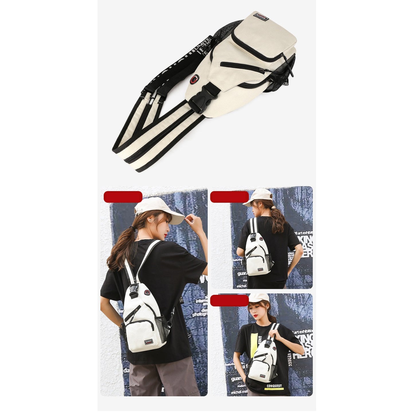 Oxford Sling Bag Chest Bag Shoulder Backpack Crossbody Bag For Men Women And Students