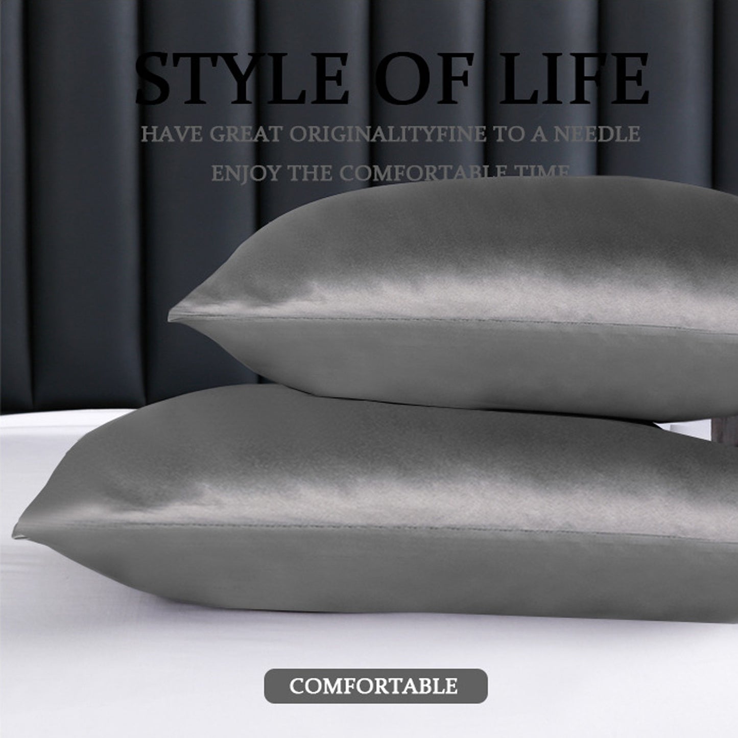 20 x 30 Inch Premium Square Satin Silk Throw Pillowcase - Envelope Closure