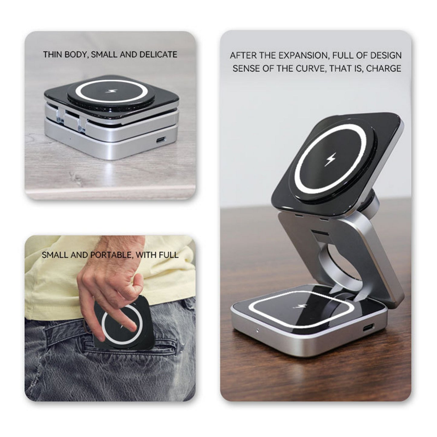 3 In 1 Adjustable Magnetic Wireless Charger Stand