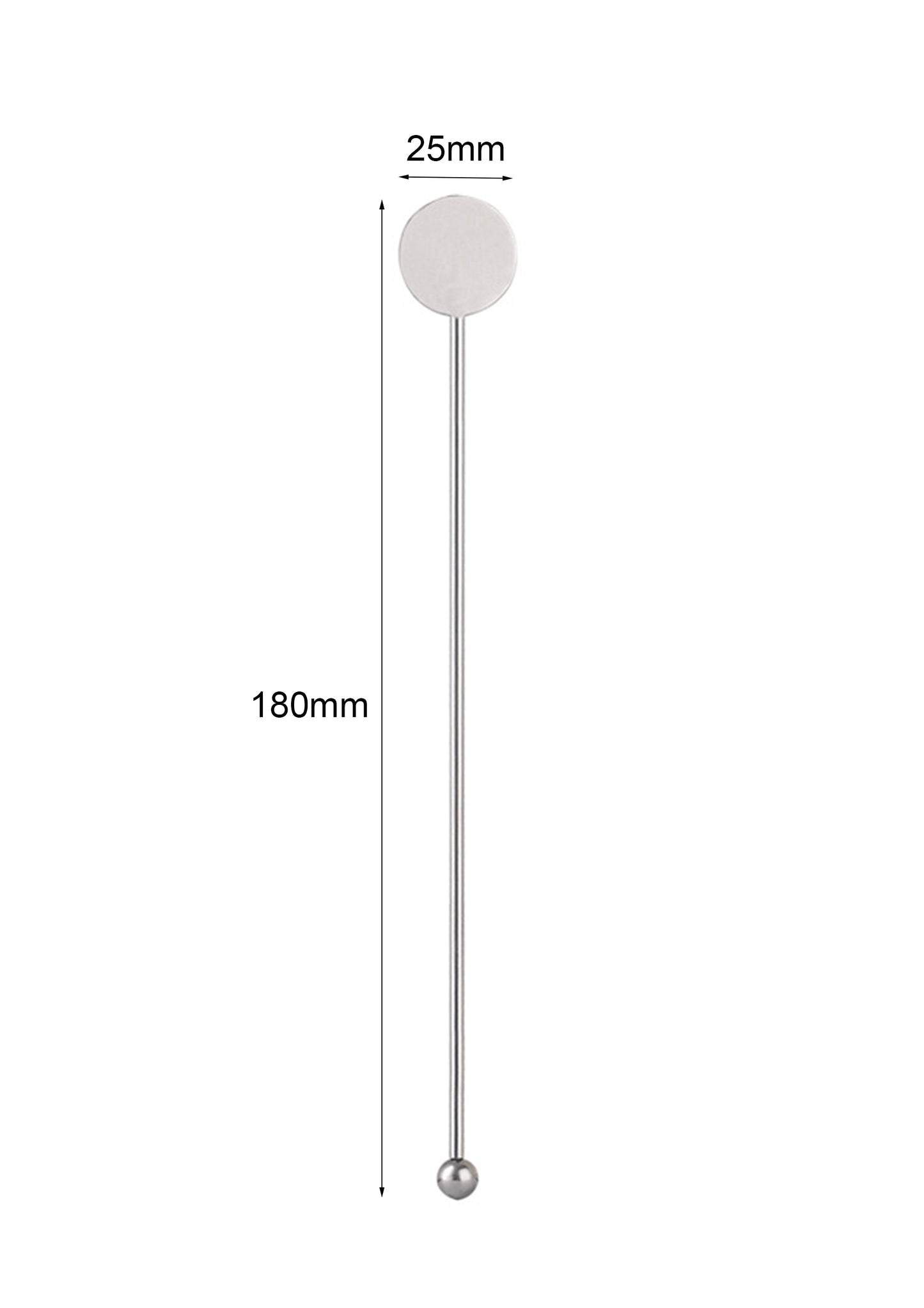 Stainless Steel Round Top Swizzle Stirrer Sticks