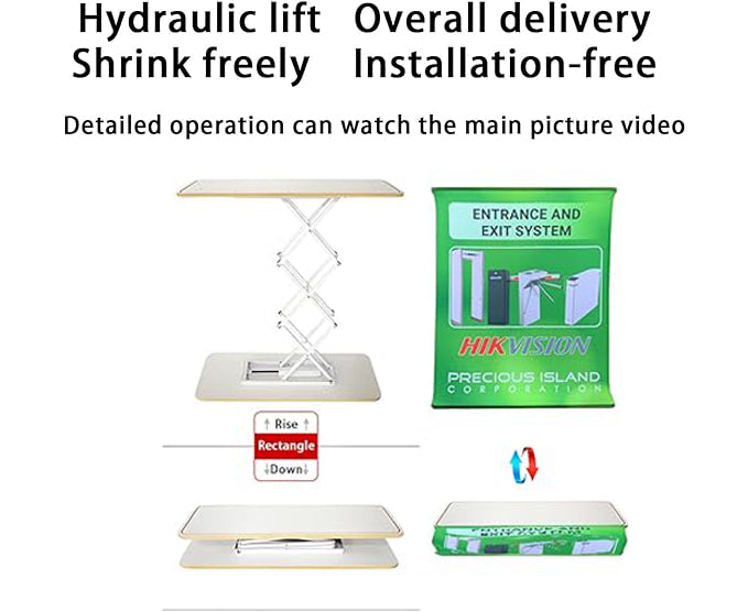 Rectangle Collapsible Portable Trade show Podium Table Exhibition Counter Stand Booth W/ Light Beads