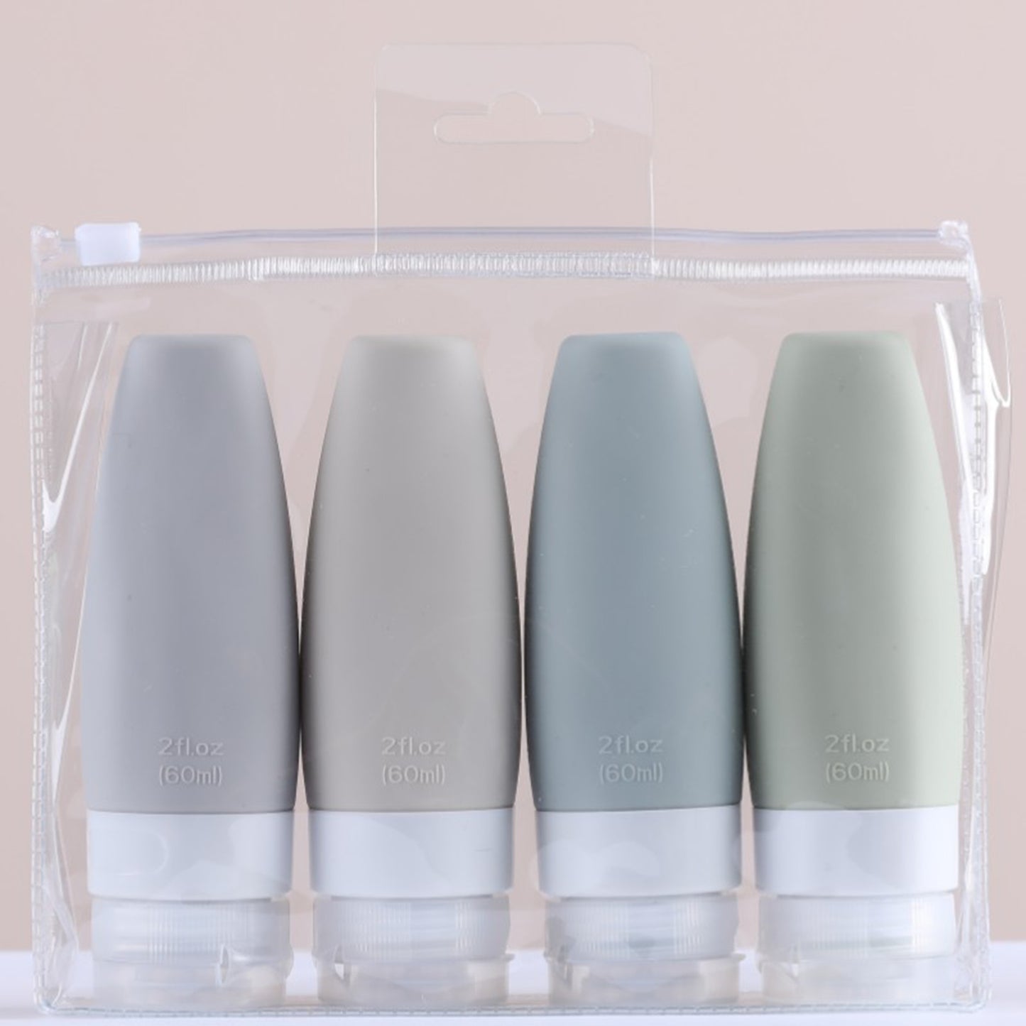 2OZ Silicone Travel Bottle Set (4 Pcs Set)