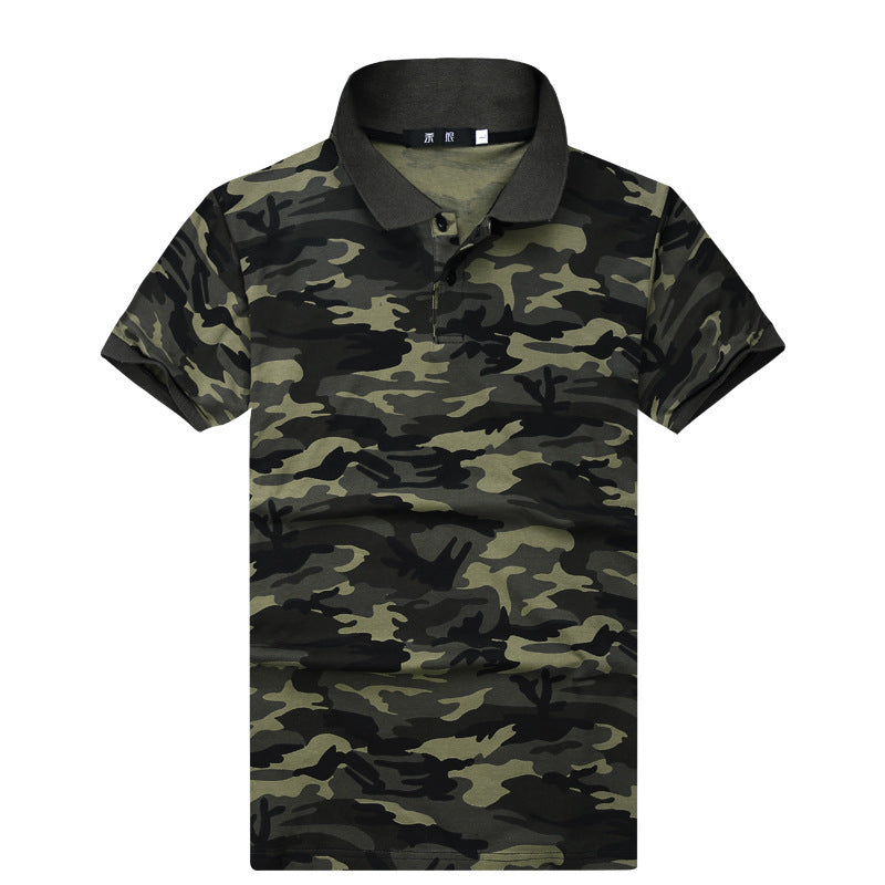 Camouflage Short-Sleeve Cotton Polo Shirt